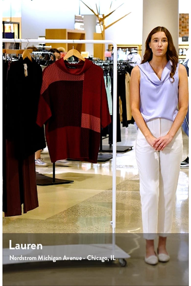 Colorblock Cowl Neck Knit Blouse video