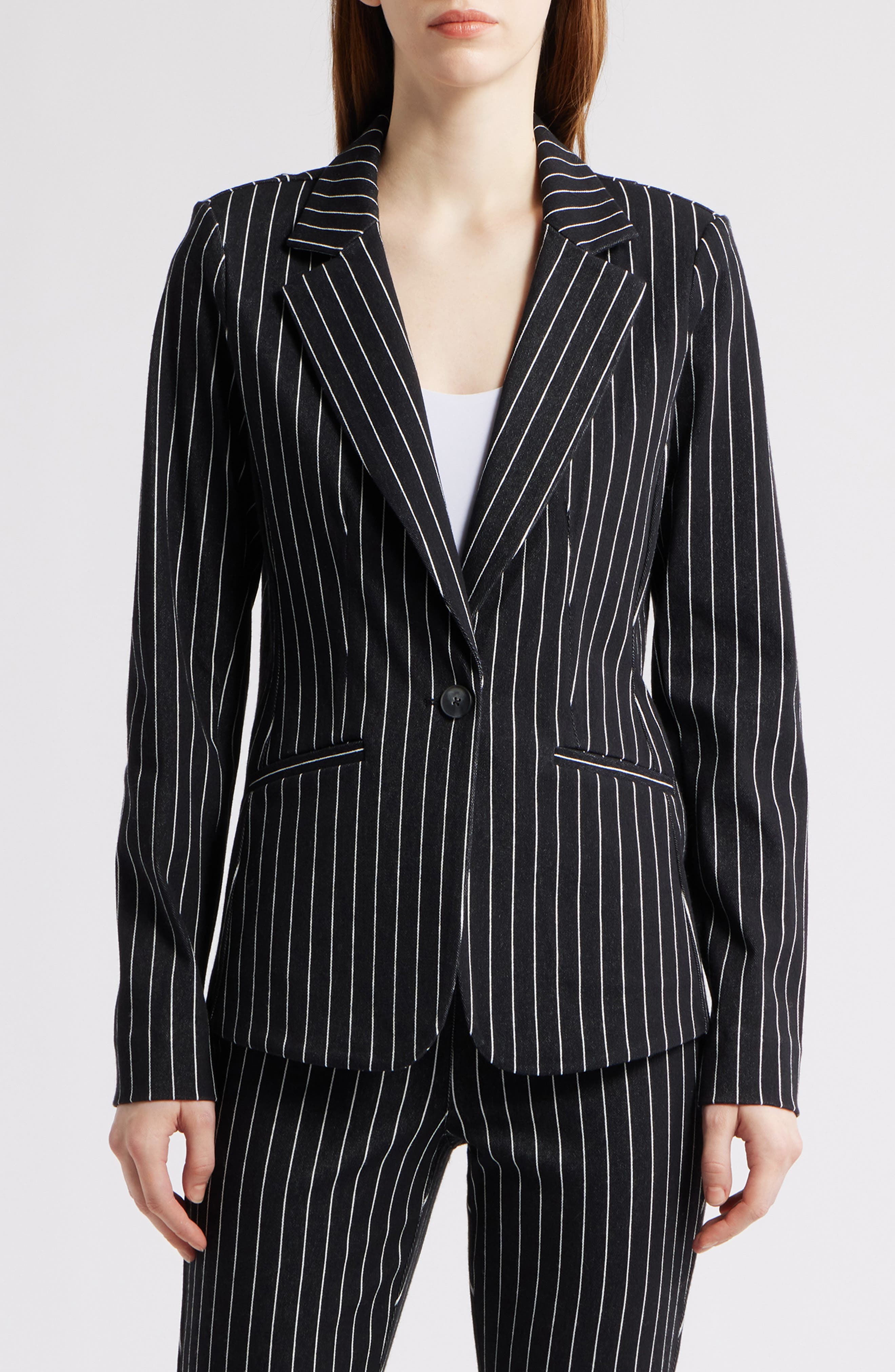 NIC+ZOE Railroad Stripe Stretch Blazer