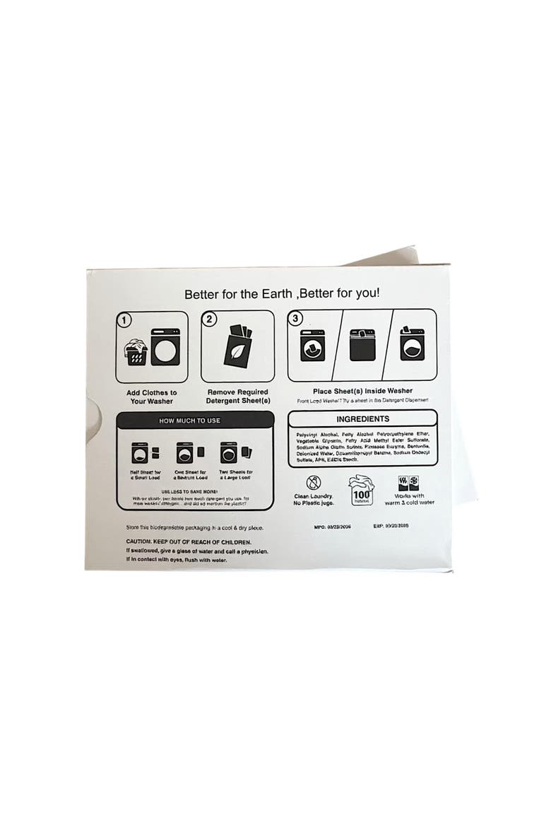 Laundry Detergent Sheets Fragrance Free, Alternate, color, No Color
