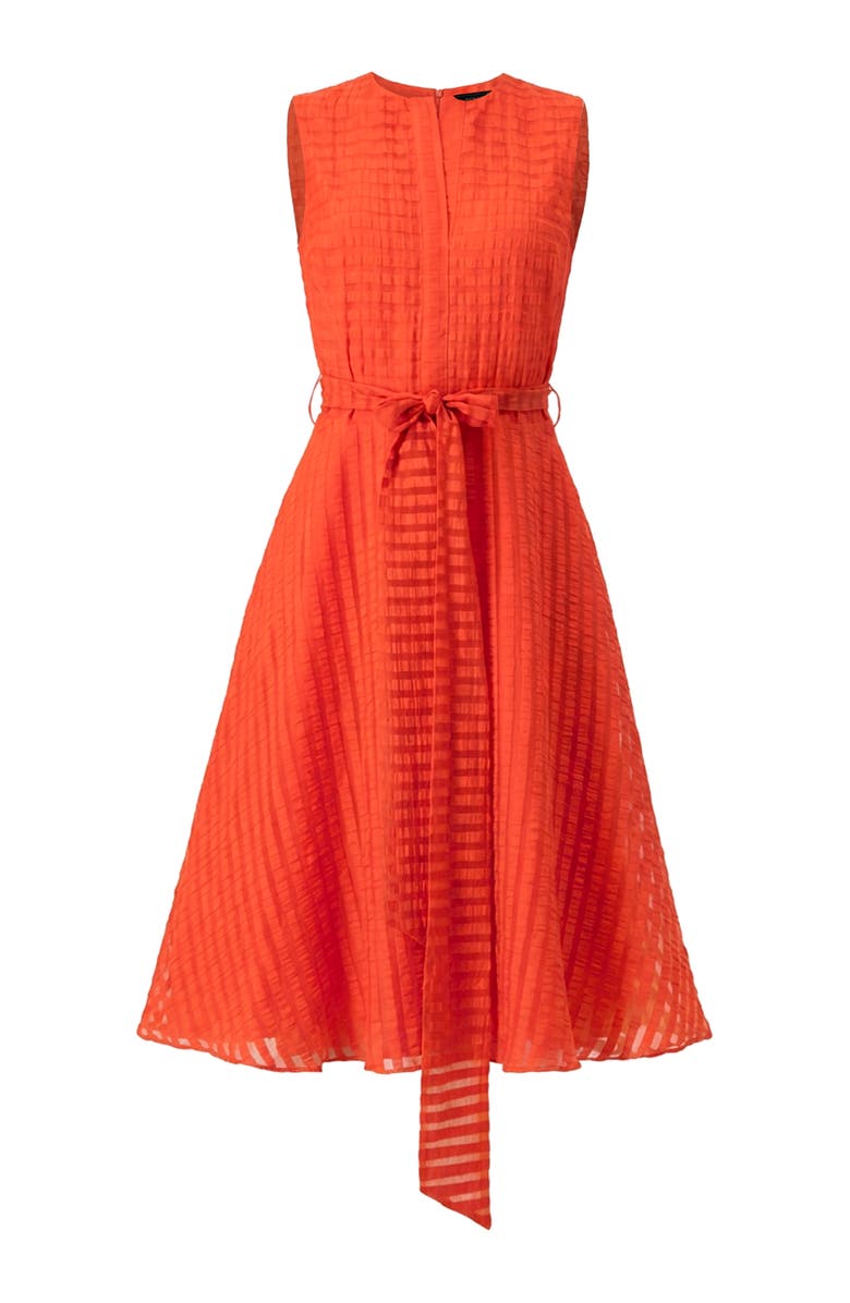 IVONNE Midi A-Line Dress with Waist Tie, Alternate, color, Orange
