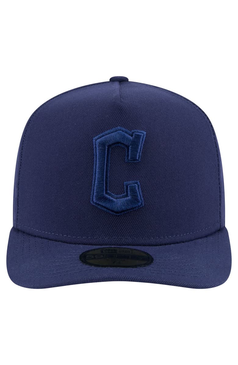 New Era Men's New Era Navy Cleveland Guardians Color Pack A-Frame 59FIFTY Fitted Hat, Alternate, color, Navy