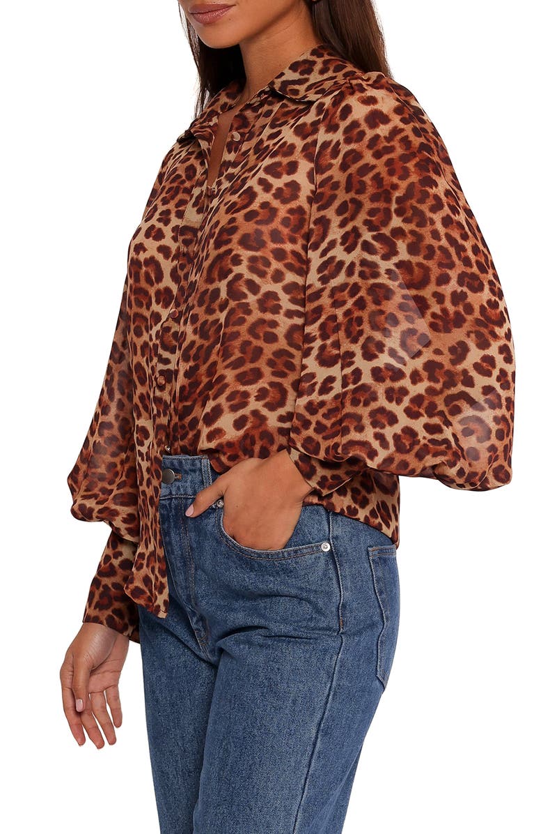 Petal & Pup Fleetwood Print Button-Up Shirt, Alternate, color, Leopard