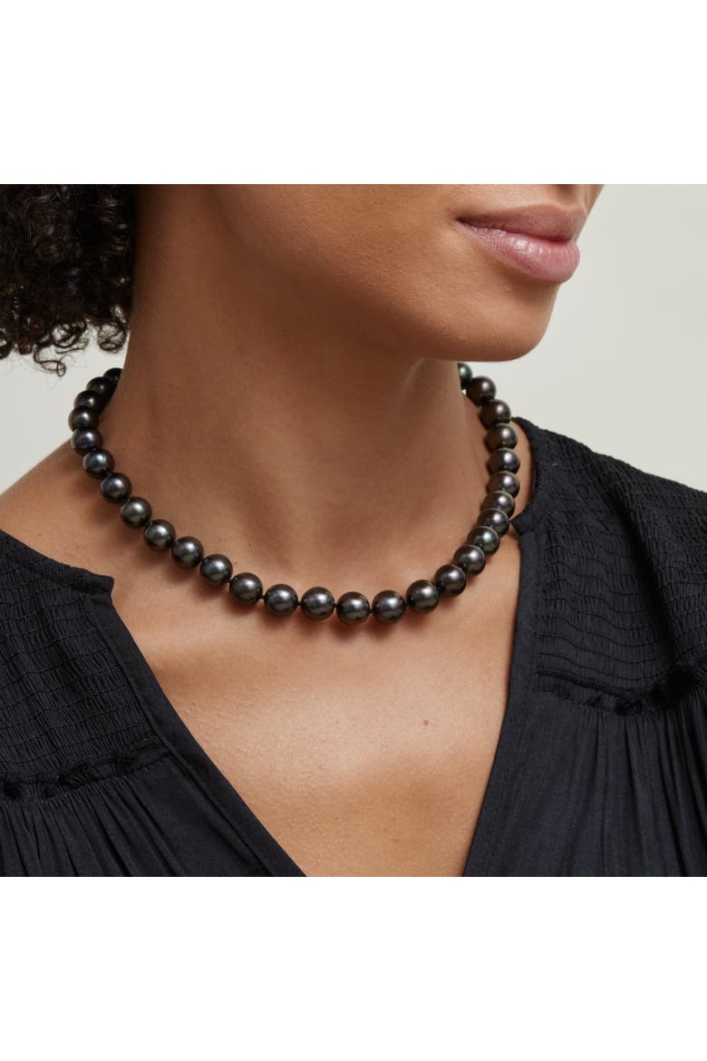 10-11mm Tahitian South Sea Pearl Necklace - Premier AAAA Quality, Alternate, color, White Gold Clasp