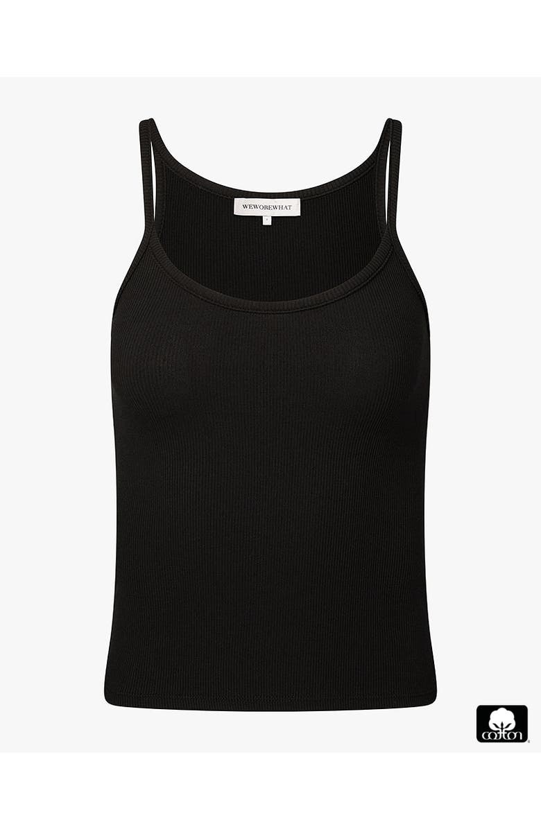 WeWoreWhat Scooped Ribbed Tank Top, Main, color, Black