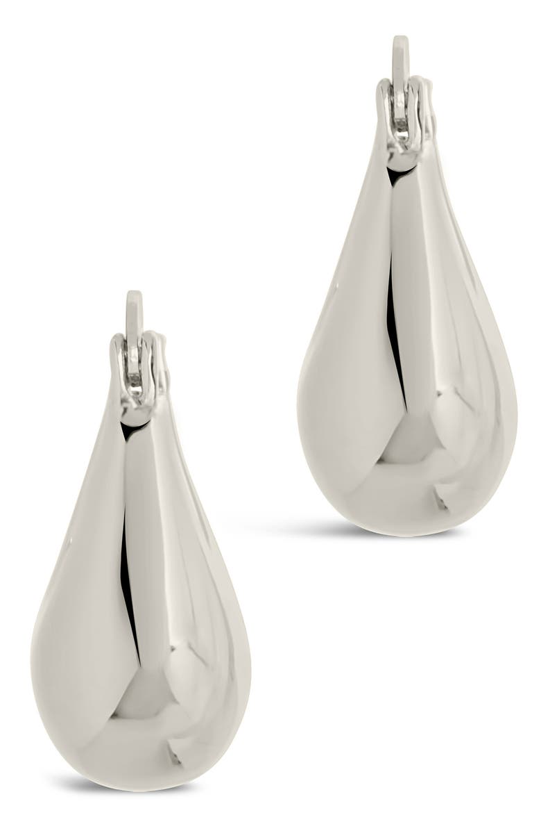 Sterling Forever Eleah Hoop Earrings, Alternate, color, Silver