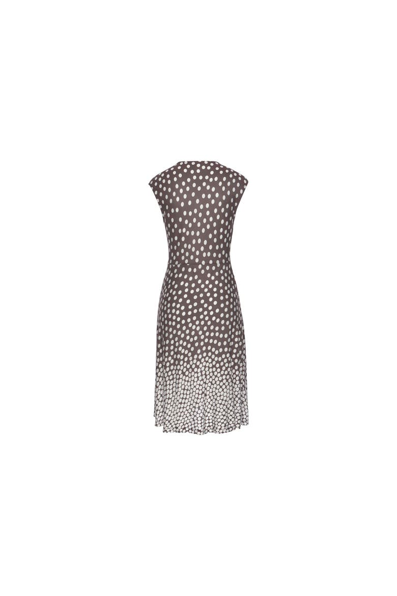 Polka Dot V-Neck Dress, Alternate, color, Brown Multi