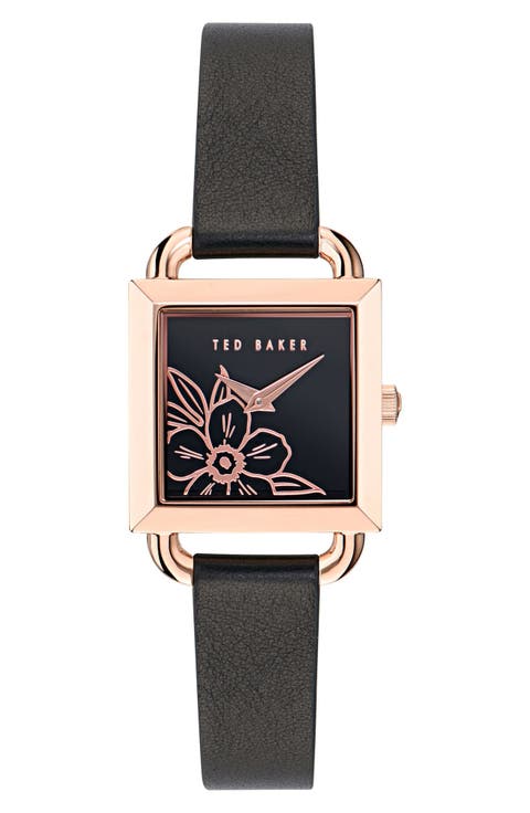 Square Leather Strap Watch
