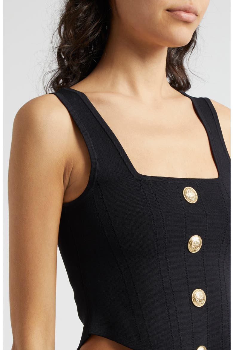 Saga Square Neck Tank, Alternate, color, BLACK/ GOLD