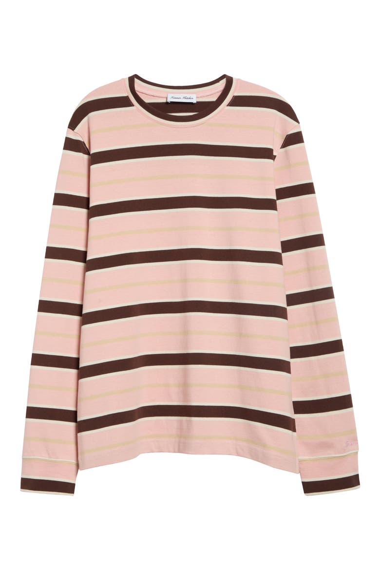 Flynn Stripe Long Sleeve Cotton T-Shirt, Main, color, PINK