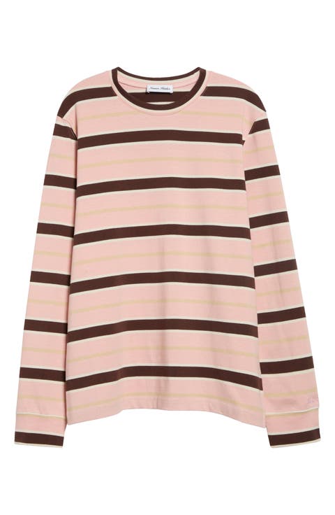 Flynn Stripe Long Sleeve Cotton T-Shirt