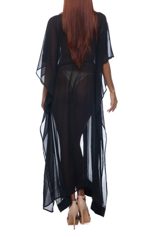 Ranee's Ranees Embellished Longline Cover-up Duster In Black