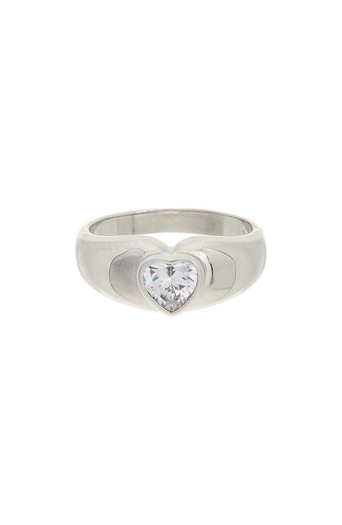 Cubic Zirconia Heart Ring