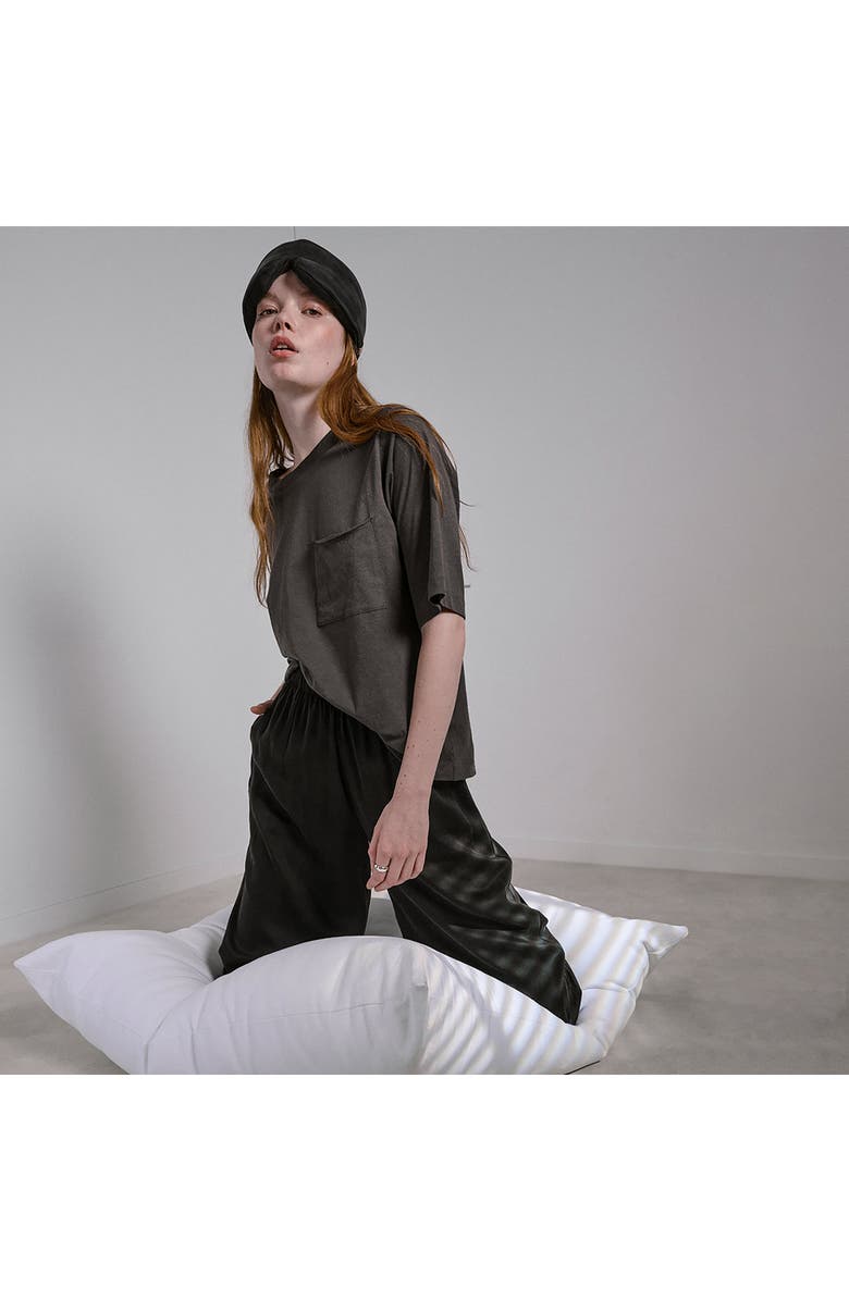 Lunya Washable Silk Weighted Sleep Mask, Alternate, color, Immersed Black