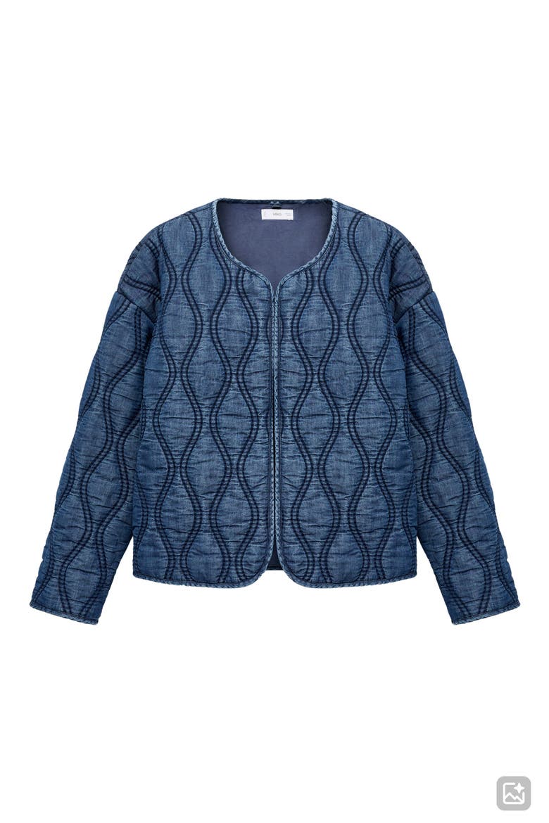 Padded Denim Liner Jacket, Alternate, color, DARK BLUE