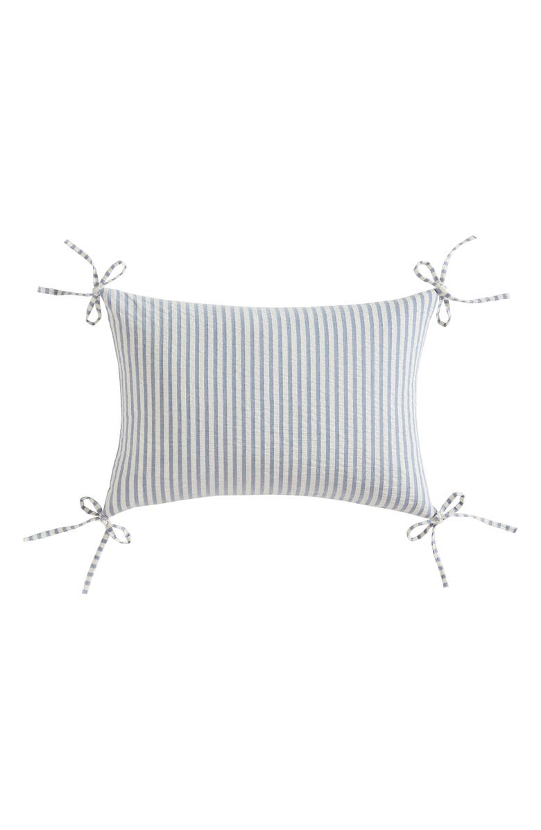 Palm Aire Seersucker Bow Pillow, Main, color, 