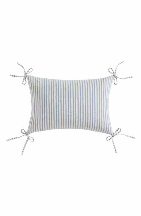Palm Aire Seersucker Bow Pillow