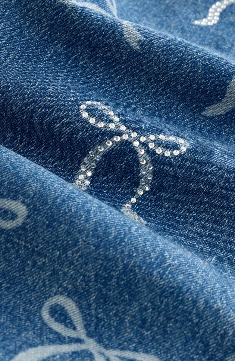 NEXT Kids' Sequin Bow Barrel Jeans, Alternate, color, Blue