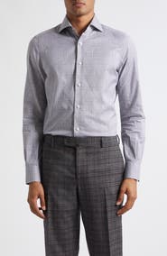 ISAIA Sartorial Glencheck Button-Up Shirt