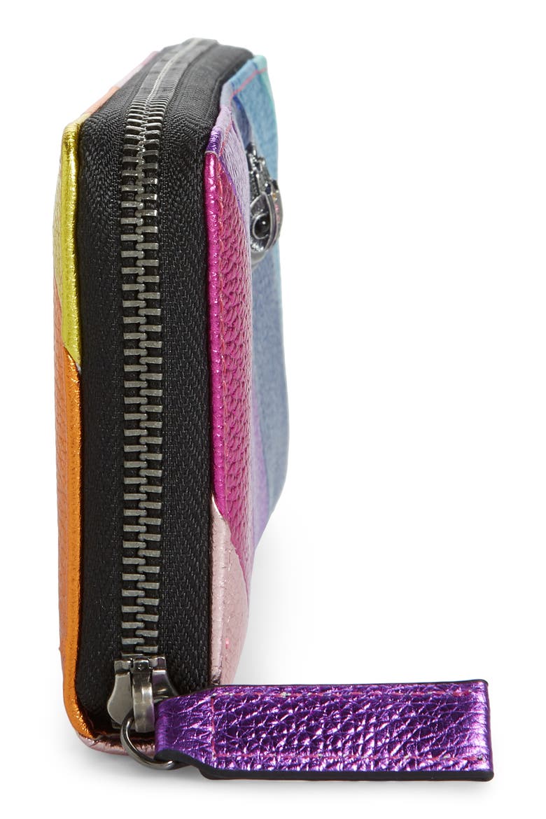 Rainbow Shop Eagle Stripe Leather Zip Around Wallet, Alternate, color, OPEN MISCELLANEOUS