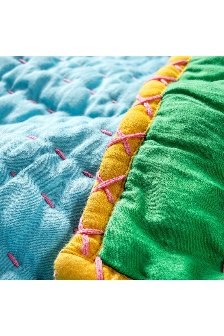 Okhla Handmade Quilted King Size Heritage Style, Alternate, color, Blue-Green