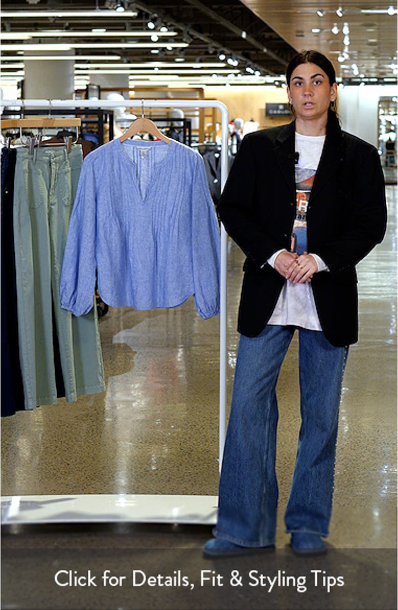 Costalina Pintuck Linen Peasant Top, sales video thumbnail