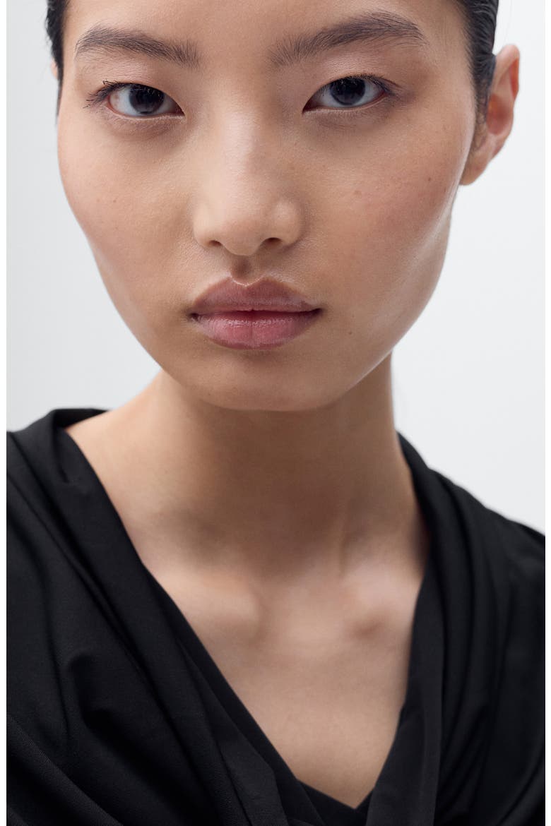 Drape Neck Top, Alternate, color, BLACK