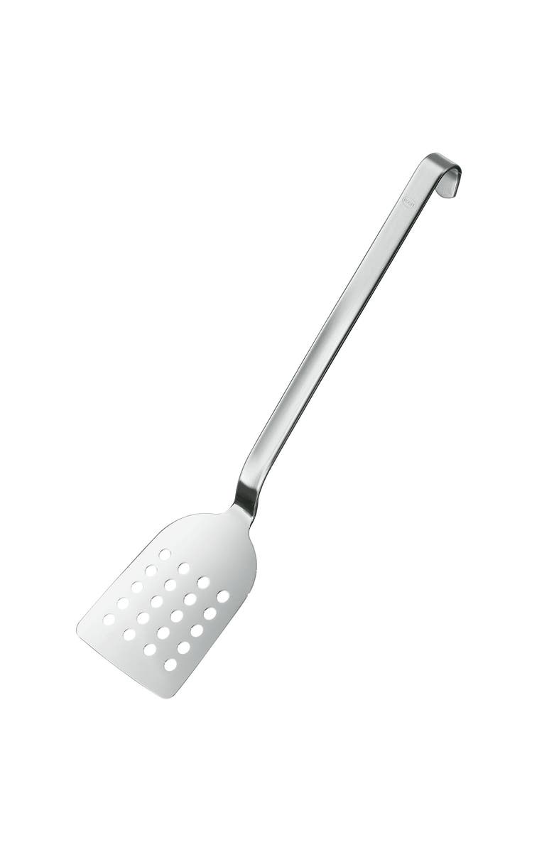 Rosle Stainless Steel Perforated Turner with Hook Handle, 13-Inch, Main, color, Silver