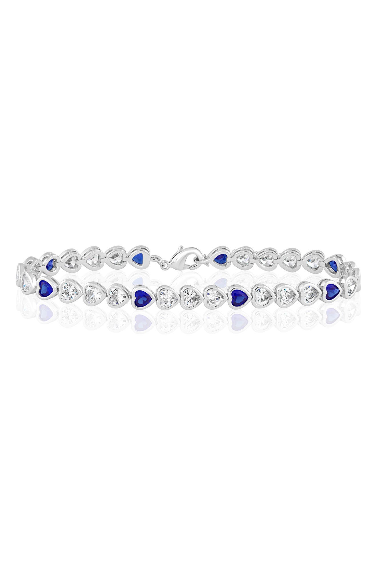 Bezel-Set Heart Cubic Zirconia Bracelet
