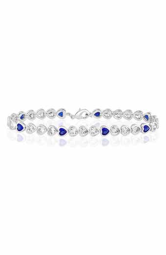 Bezel-Set Heart Cubic Zirconia Bracelet