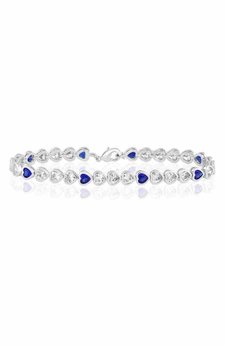 Bezel-Set Heart Cubic Zirconia Bracelet