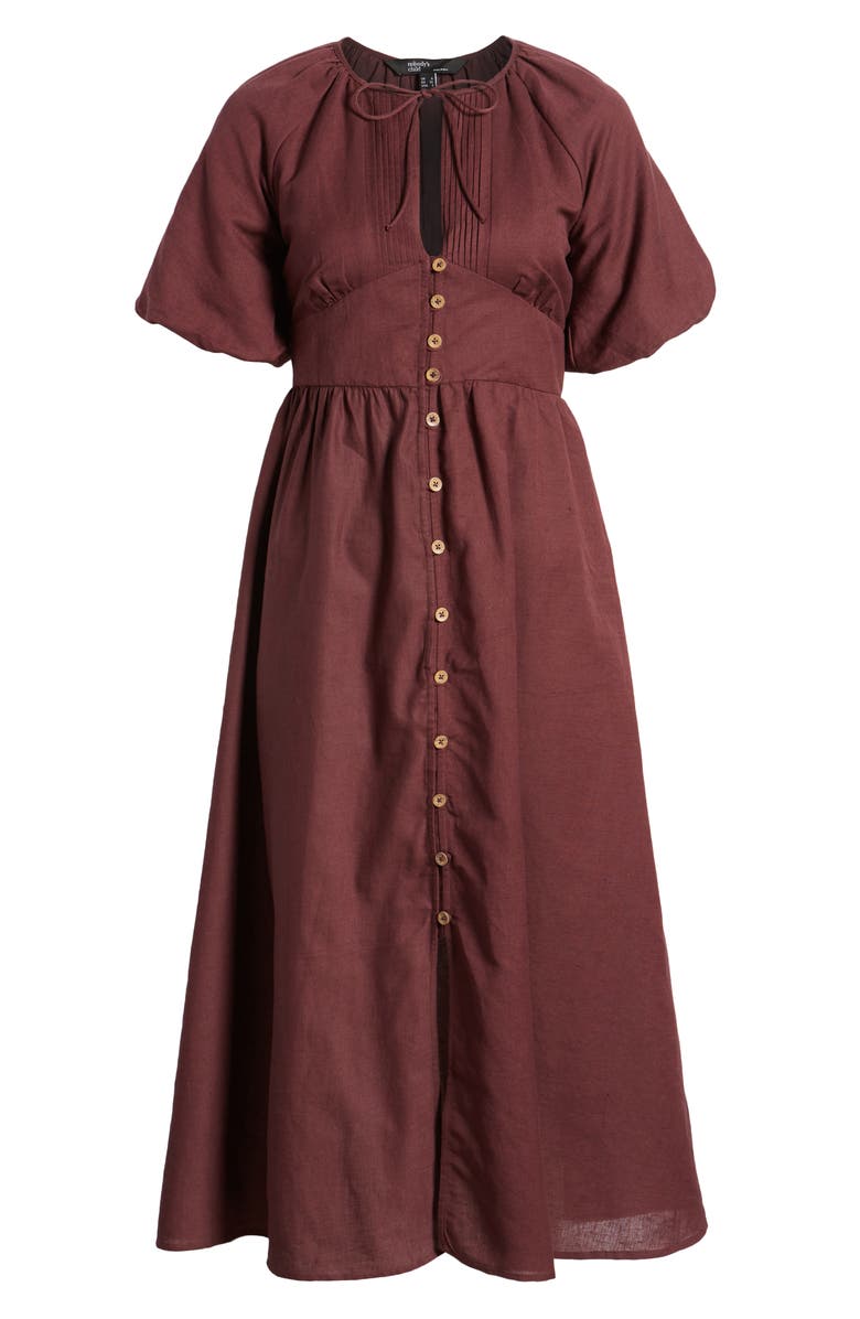 Nobody's Child Isabella Button Front Linen & Organic Cotton Maxi Dress, Alternate, color,