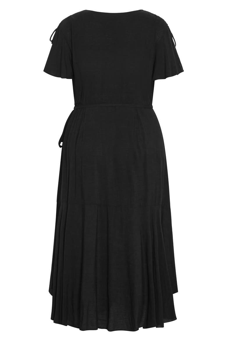 Imogen Wrap Dress, Alternate, color, BLACK