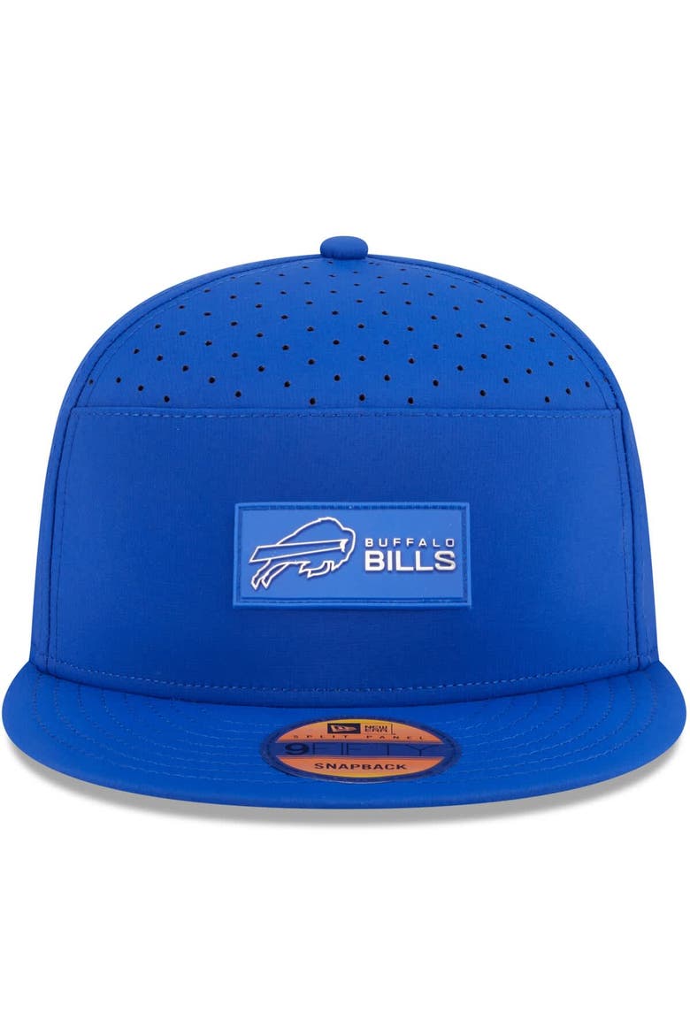 Men's New Era Royal Buffalo Bills 2025 Sideline  Split Panel 9FIFTY Snapback Hat, Alternate, color, Royal