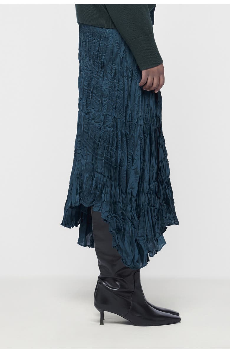 Leem Asymmetric Plisse Skirt, Alternate, color, Green