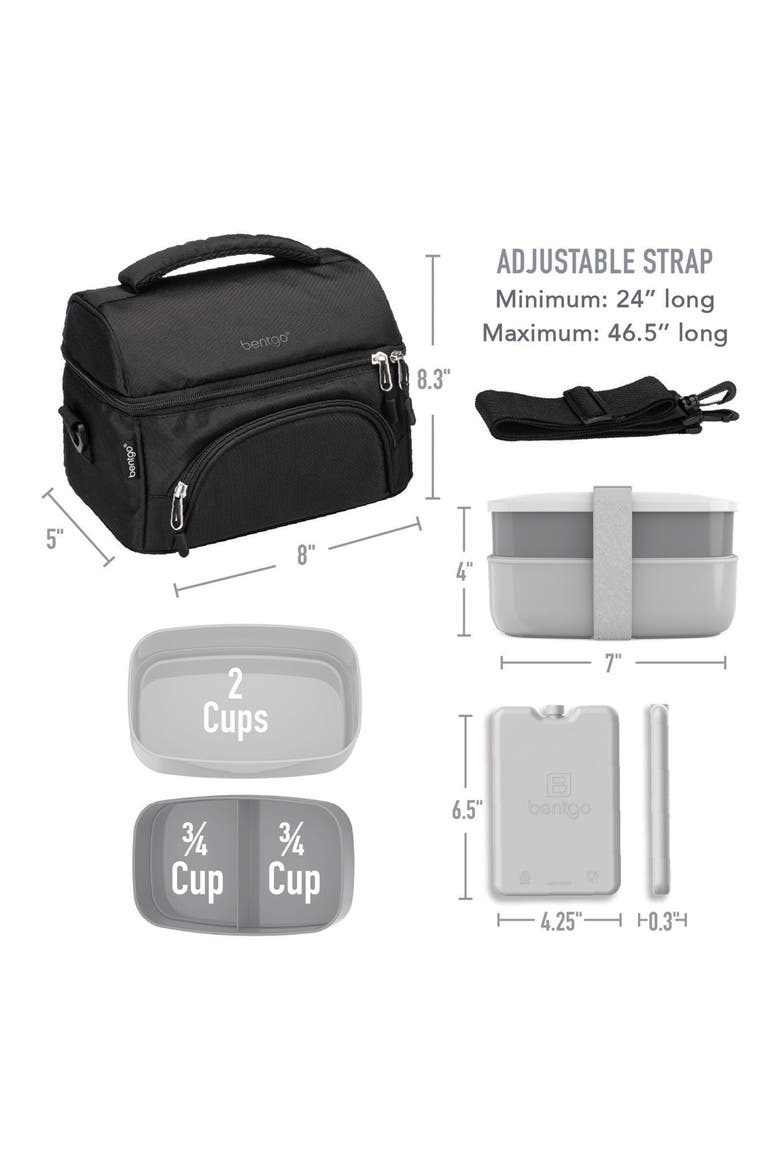 Deluxe Lunch 4-Piece Set, Alternate, color, BLACK