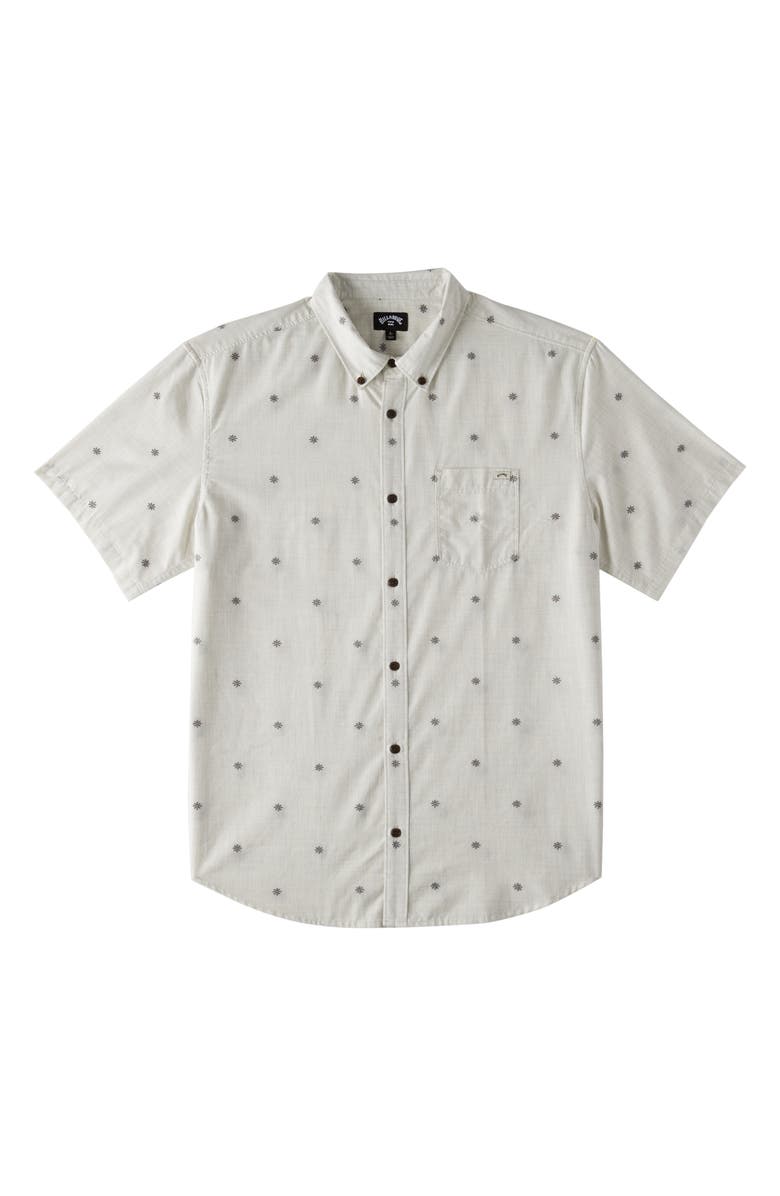 Billabong All Day Neat Jacquard Short Sleeve Button-Down Shirt, Main, color, 