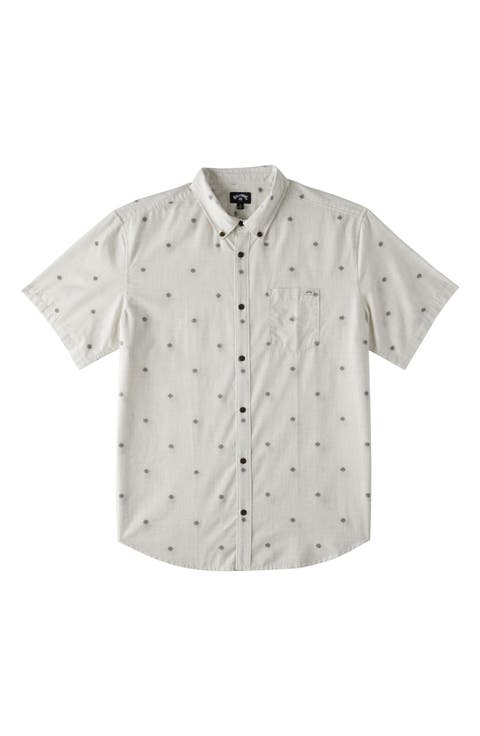 All Day Neat Jacquard Short Sleeve Button-Down Shirt