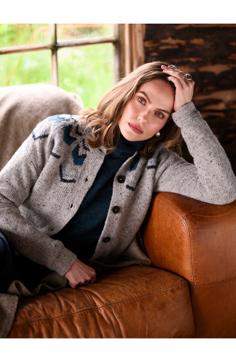 Celtic & Co. Fair Isle Crew Neck Cardigan, Alternate, color,