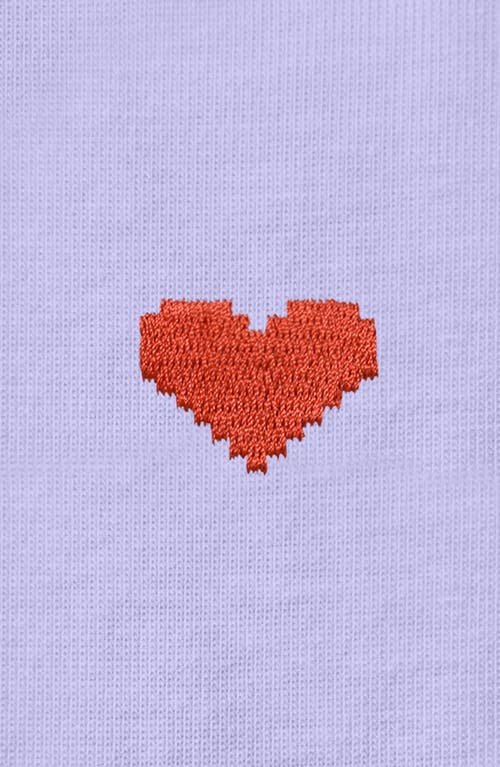 DALIX DALIX WOMENS PIXEL HEART JERSEY RELAXED TEE 