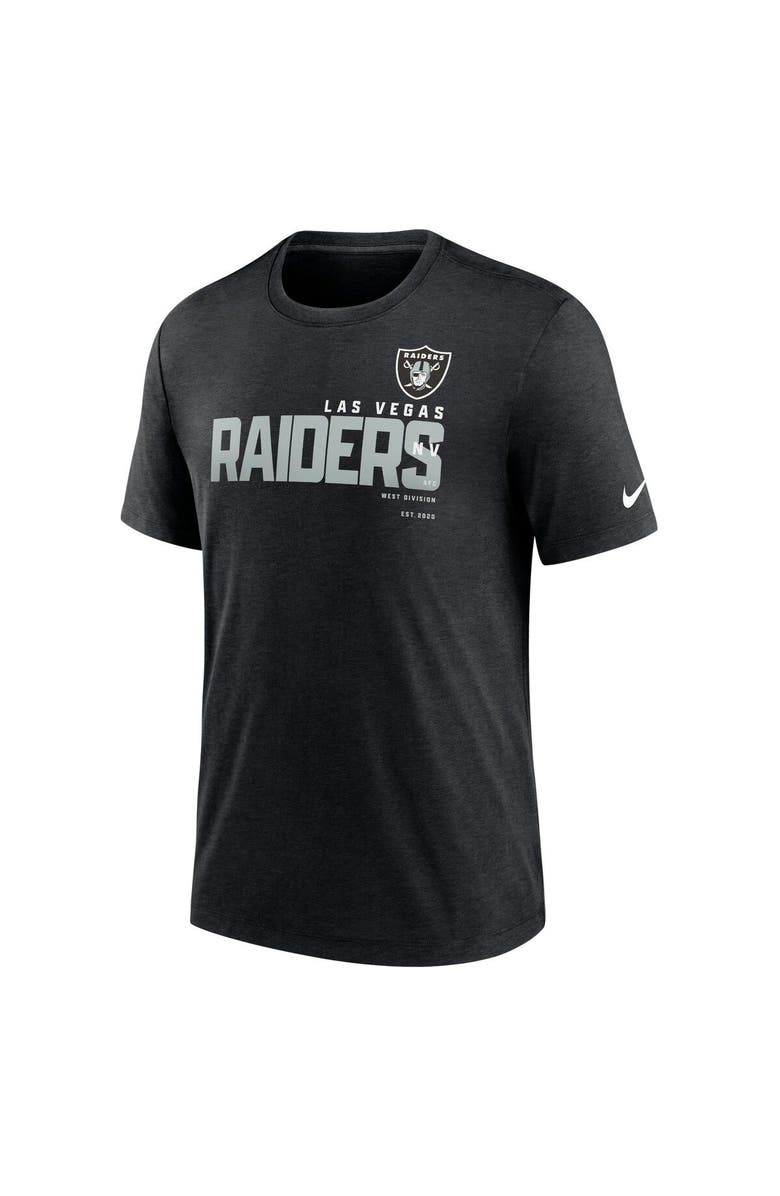 Nike Men's Nike Heather Black Las Vegas Raiders Team Tri-Blend T-Shirt, Alternate, color, Heather Black