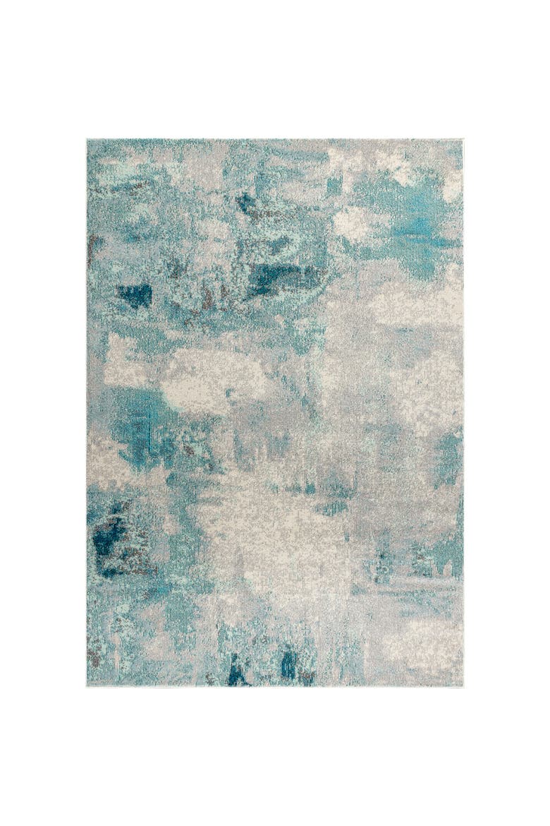 Contemporary POP Modern Abstract Vintage Area Rug, Main, color, Ivory-Blue