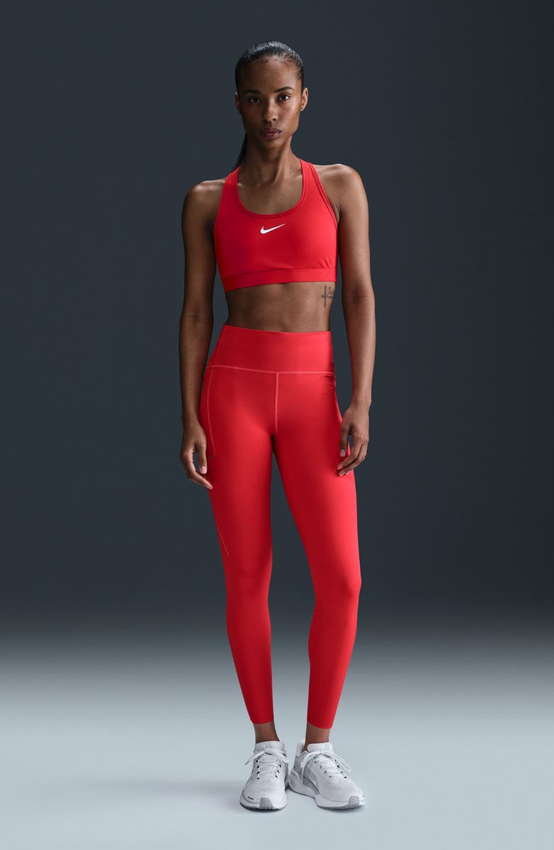 Nike Swift High-Waisted Pocket 7/8 Running Leggings, Alternate, color, Light Crimson