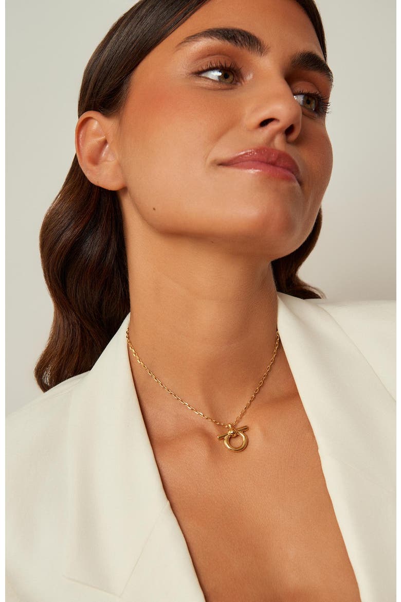 Mini Omega Necklace, Alternate, color, Gold