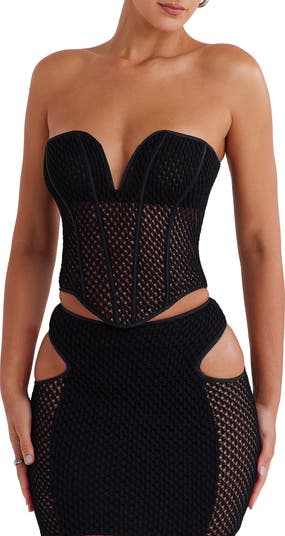Open Knit Corset Top