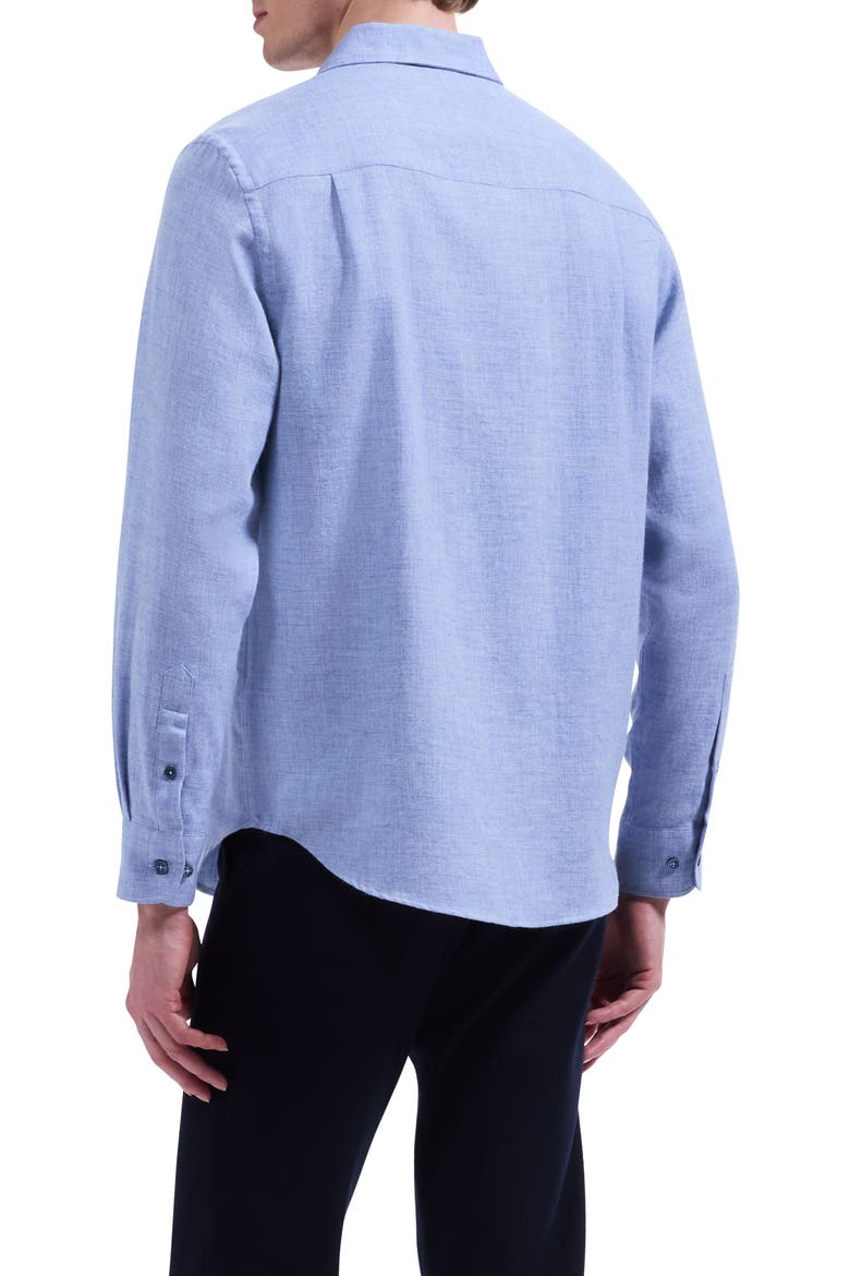 Alvin Shaped Fit Long Sleeve Cotton & Wool Shirt, Alternate, color, AIR BLUE