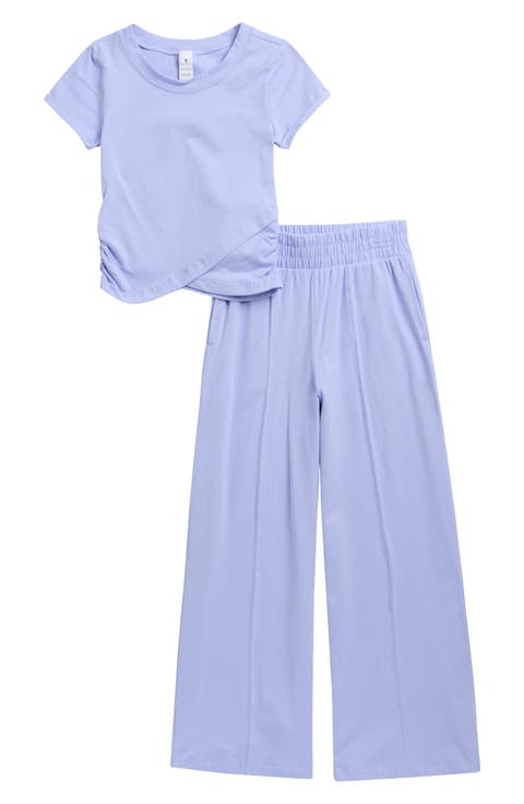 Kids' Lilan Jersey Wrap Top & Wide Leg Pants Set (Big Kid)