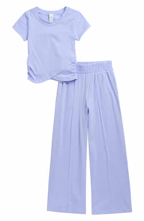 Kids' Lilan Jersey Wrap Top & Wide Leg Pants Set