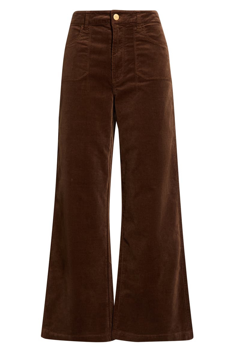 Anessa Corduroy High Waist Ankle Wide Leg Jeans, Main, color, HICKORY