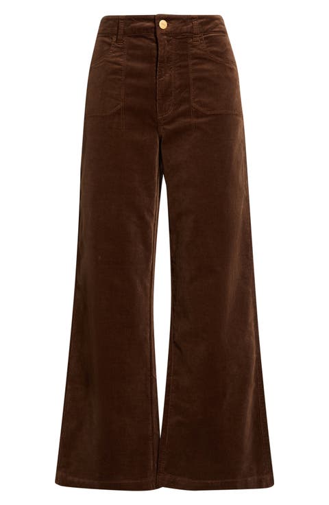 Anessa Corduroy High Waist Ankle Wide Leg Jeans