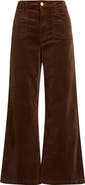 PAIGE Anessa Corduroy High Waist Ankle Wide Leg Jeans